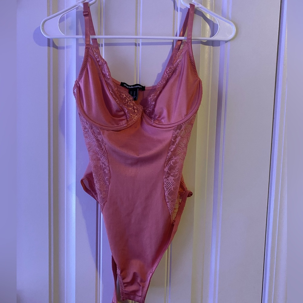 Charlotte Russe pink intimates body suit
